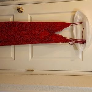 Elegant red lace dress